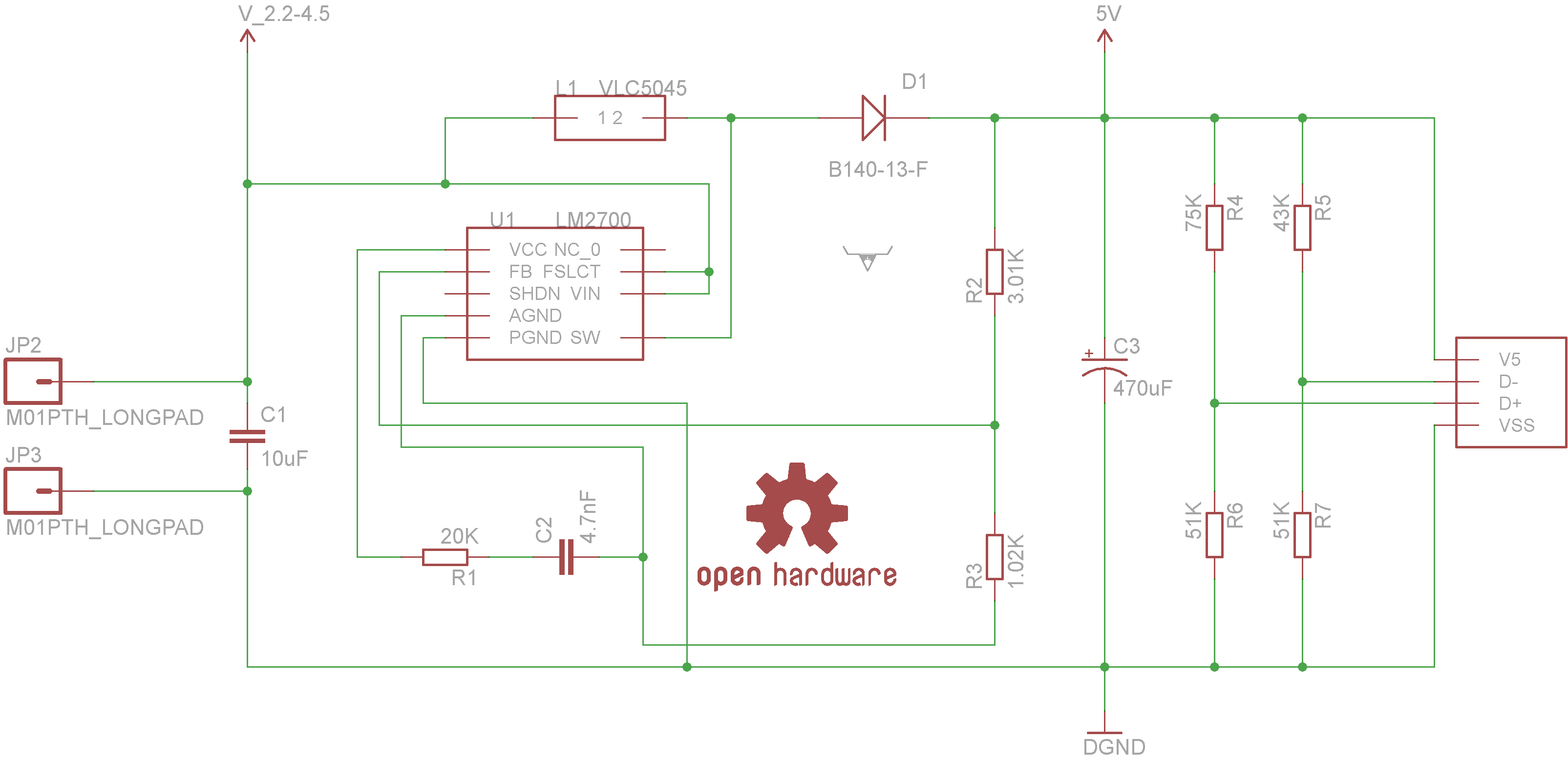 Fast Portable USB Charger, SuperBoost - Microcontroller Project Circuit