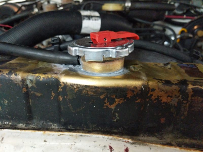 New radiator cap and the brazing seems to be holding pressure.